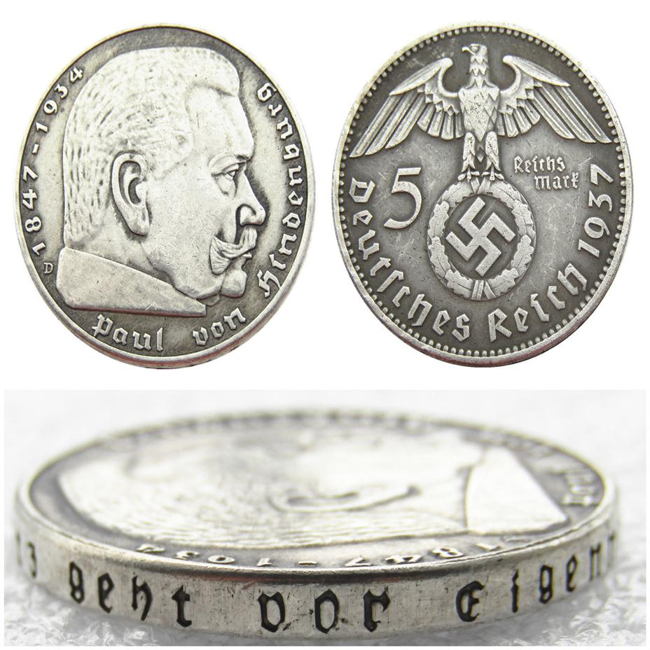 

Germany 5 Mark 1937ADEFGJ 6pcs Mintmarks For Chose silver Plated Craft Copy Coins metal dies manufacturing factory 267L