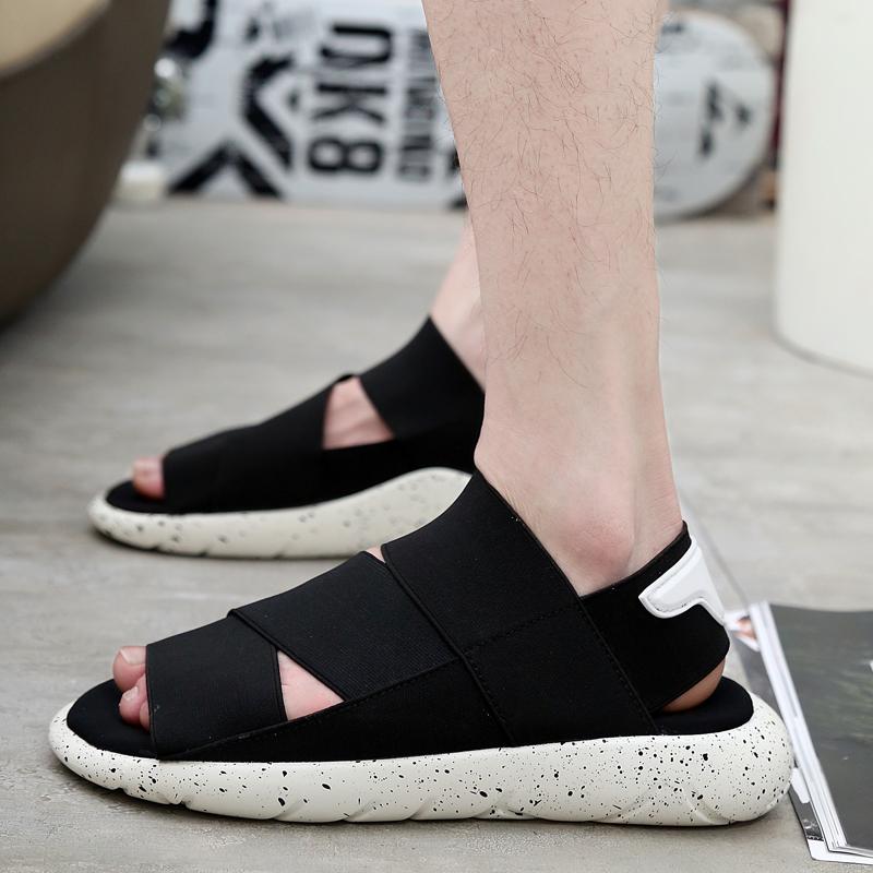 

Sandals 2022 Comfortable Men Gladiator Summer Outdoor Beach Shoes Slip On Garden Casual Flip Flops Slippers Zapatos Hombre, Black