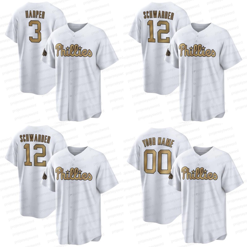 

2022 All-Star Game Gold Baseball Jersey Harper Kyle Schwarber Garrett Stubbs J.T. Realmuto Zack Wheeler Jose Alvarado Mark Appel Andrew Bellatti Brad Hand, Mens s-xxxl