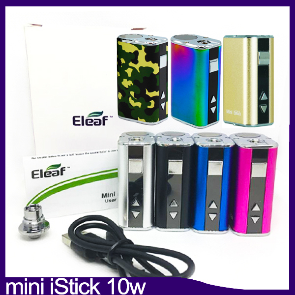 

Eleaf Mini iStick Kit 7 colors 1050mah Built-in Battery 10w Max Output Variable Voltage Mod with USB Cable eGo Connector Simple Pack 0266277-1