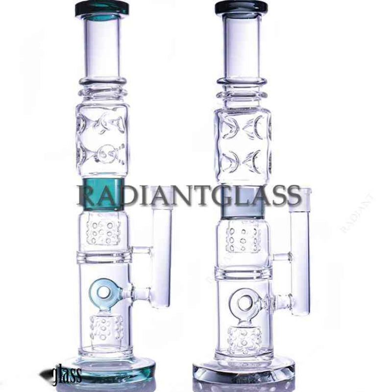 

Hookahs Giant 15.4"Glass bong Lookah Whistle sugar perforate and birdcage perc water pipe dab rig