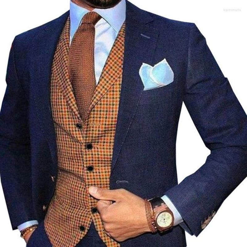 

Men's Vests Multi Color Men Suits Clothing Wedding Lattice Business Plaid Waistcoat Jacket Casual Slim Fit Only 1 Grid Vest Kare22, As picture