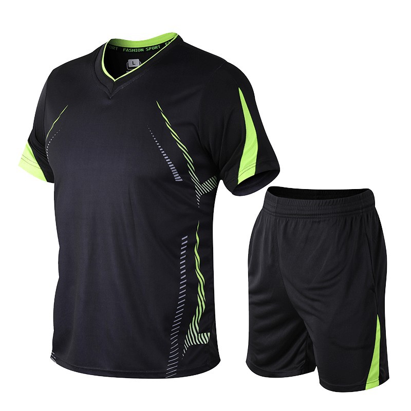 

2022 Outdoor Men's Quick-drying Sports Leisure Short Sleeve Loose Thin Shorts Summer Running Fitness Suit Tracksuit 2 Piece Set, White
