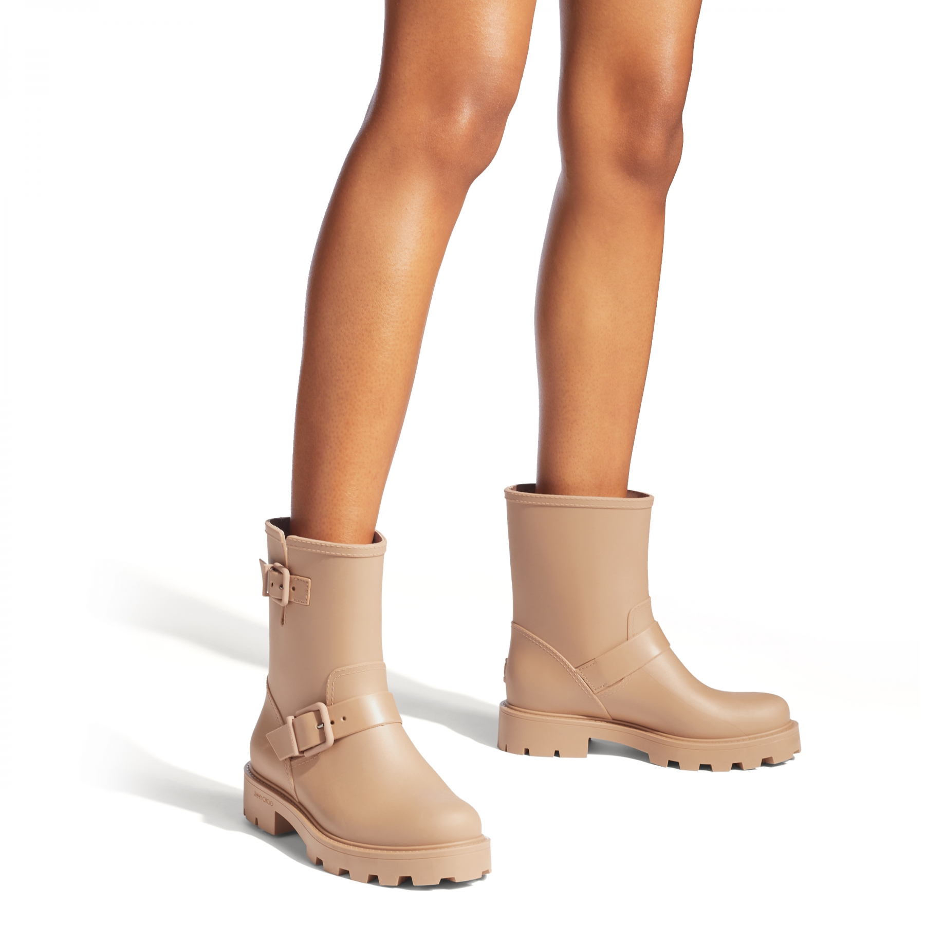 

YAEL FLAT Beige Biodegradable Rubber Rain Boots 2-3cm Bing100