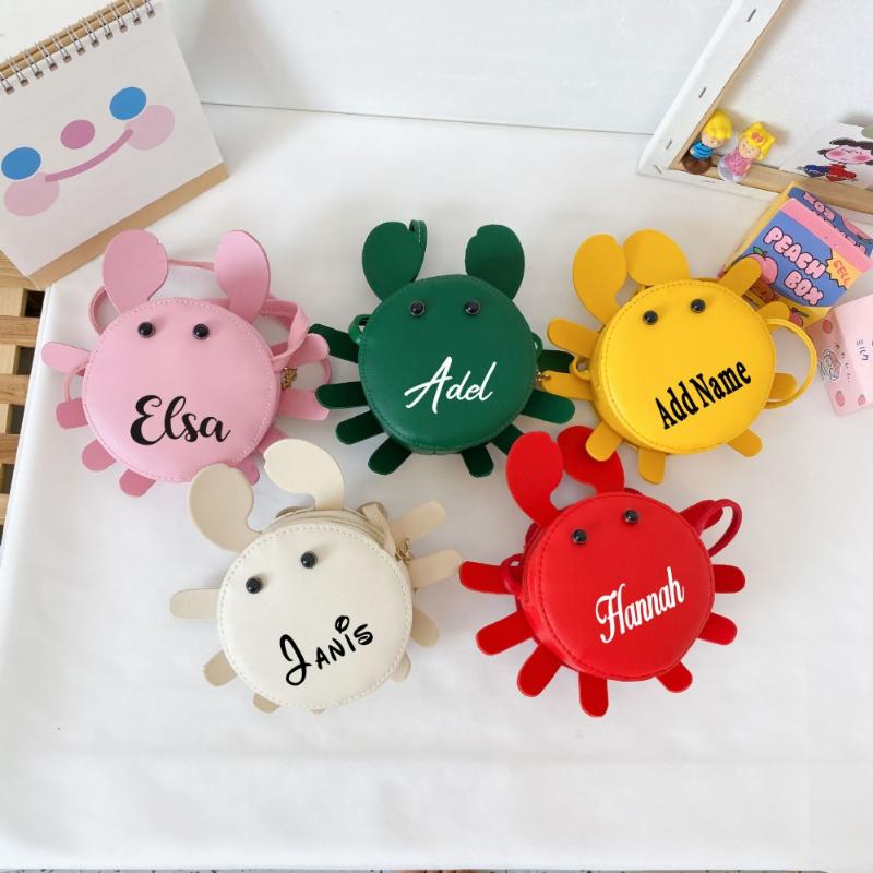 

School Bags Personalized Toddler Bag Children Cute Valentines Gift Girls Crab Unique Design Ladies Chains Animal Messenger Crossbody, Pink