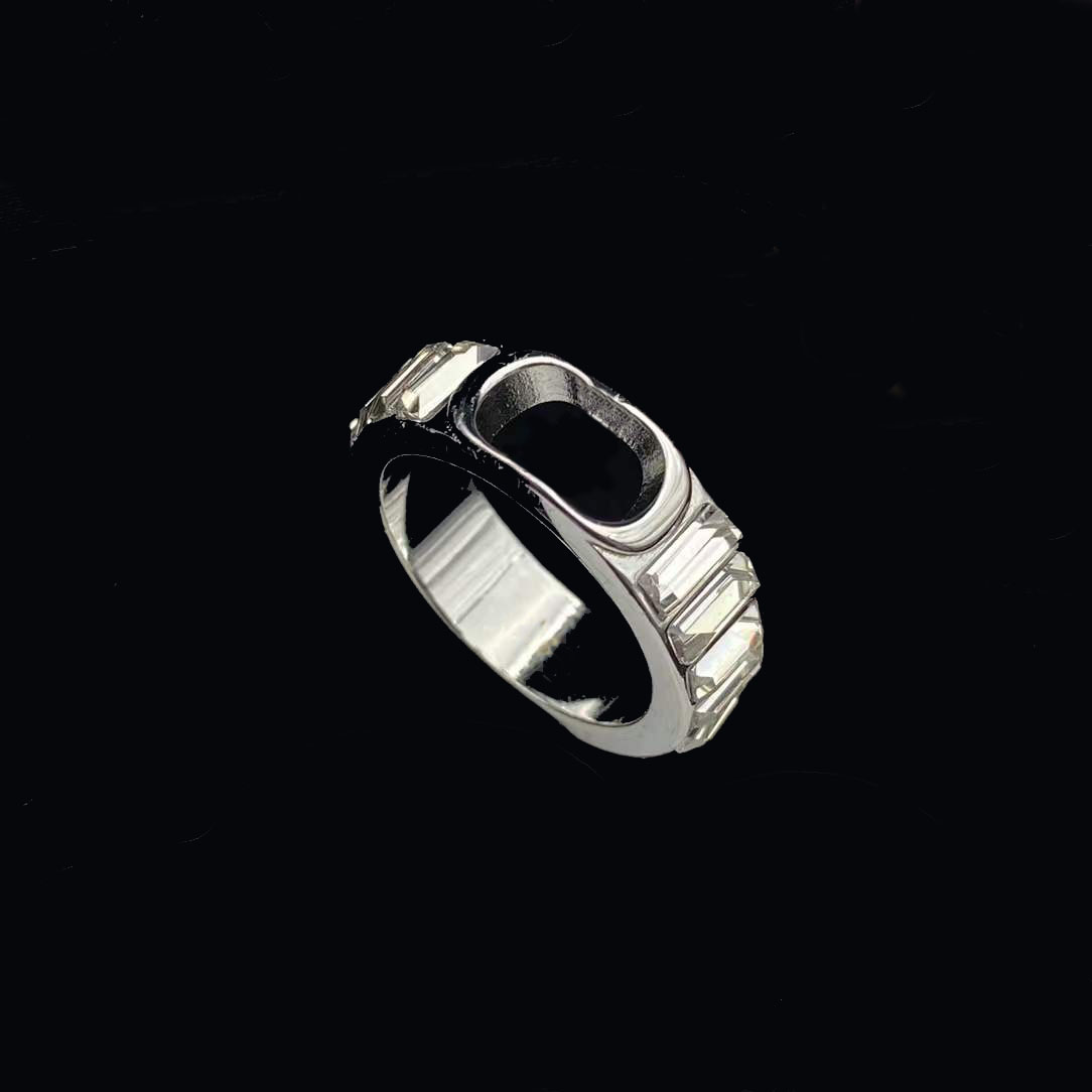 

Fashion iced out With Side Stones rings anelli bague for lady Women Party Wedding Lovers gift engagement Jewelry for Bride with box