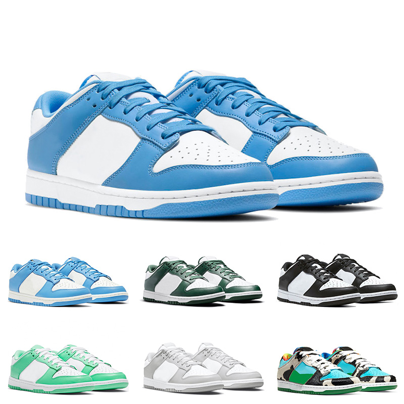 

designer mens women dunks lows shoes size 13 SB Dunk Low Black White Unc Coast Photon Dust Green men casual trainers jogging sneakers