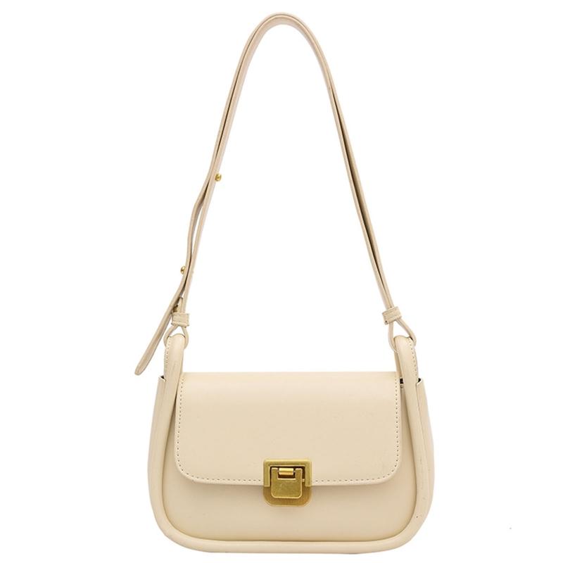 

Evening Bags Luxury Small PU Leather Crossbody Long Belt Design Female Shoulder Purses And Handbags Underarm Bag For Women GirlsEvening, Beige