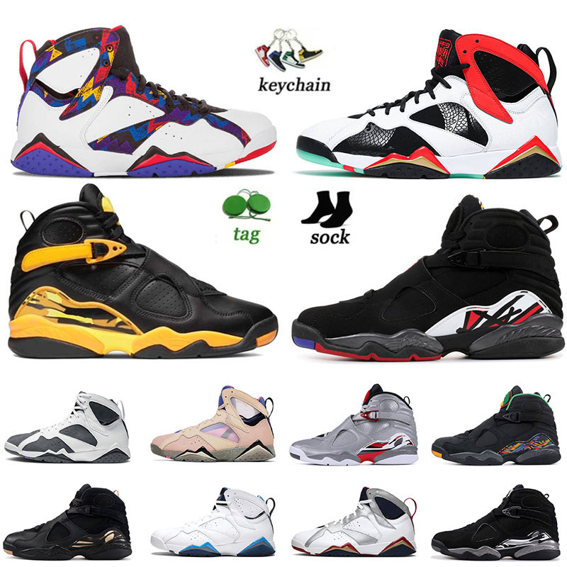 

7s 8s Designer Jumpman 8 Mens Play Black Taxi Basketball Shoes 7s Sneakers Big Size 47 Hare Patent South Beach Sapphire Oregon Citrus, C41 40-47