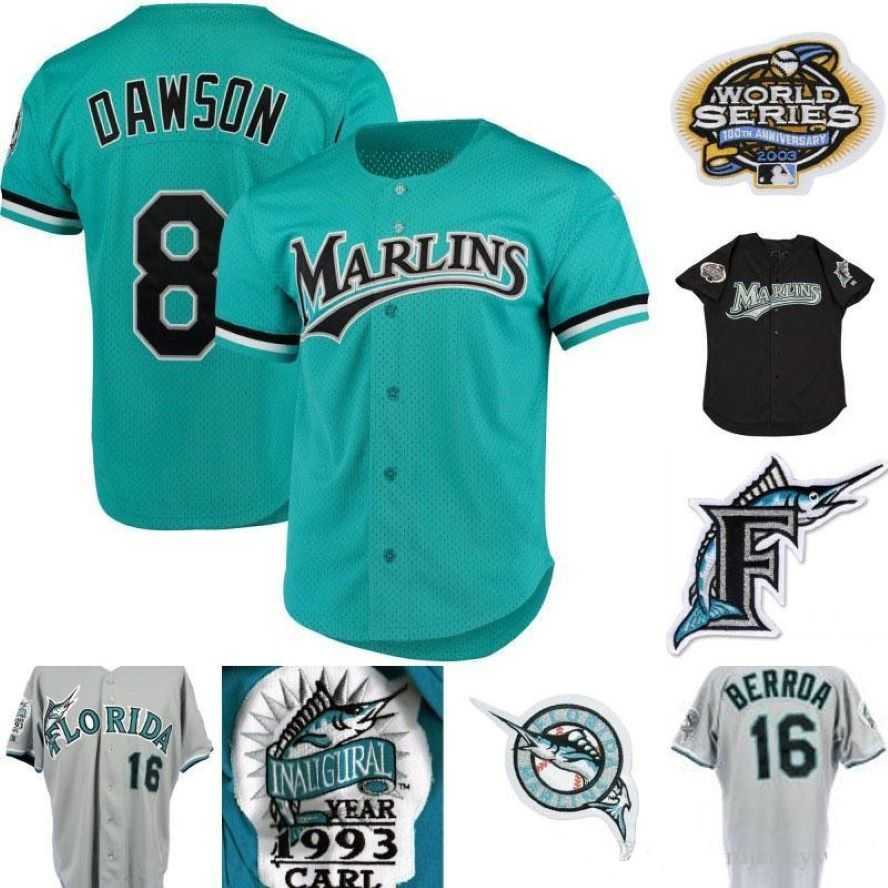 

Mens Marlins Jersey 8 Andre Dawson 3 Carl Everett 13 John Boles 16 Geronimo Berroa 31 Mike Piazza 35 Dontrelle Willis Retro Baseball Jerseys, Colour 2