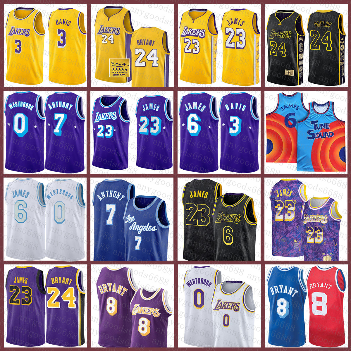 

Basketball Jersey 24 23 6 0 3 7 Los Angeles''Lakers''Kobe''Bryant''Mens LeBron James Anthony Russell Westbrook Davis Carmelo Anthony Ivory, Youth jersey