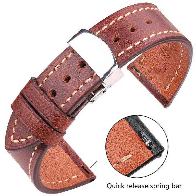 

mens belt belts for men designer Bands Genuine Watch Leather Watchband 18 20 22 24mm Women Men Vintage Cowhide Band Strap Belt Accessories Deployment Clasp 814484097, Black