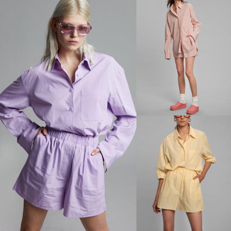 

Women' Shorts Women Simple Cotton Set Solid Color Embroidery Oversized Shirt Tops 2023, Shorts4