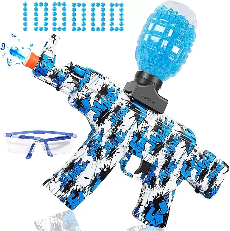 

32CM Electric Gel Ball Blaster Gun Toys Full Auto Splatter Ball Blasters with 10000 Water Bead Rechargeable Battery Powered Shoot Up to 65 Ft