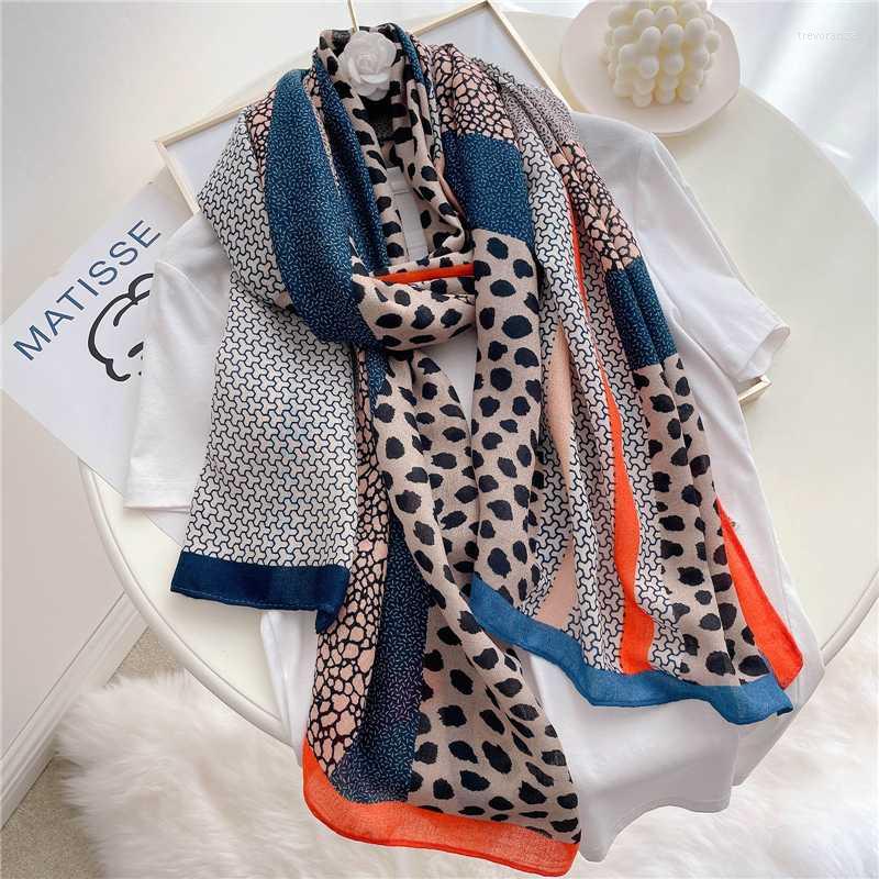 

Scarves Cotton Scarf Women Leopard Stitce Shawl Hijab Muslim Headband Autumn Warm Pashmina Foulard BandanaScarvesScarves