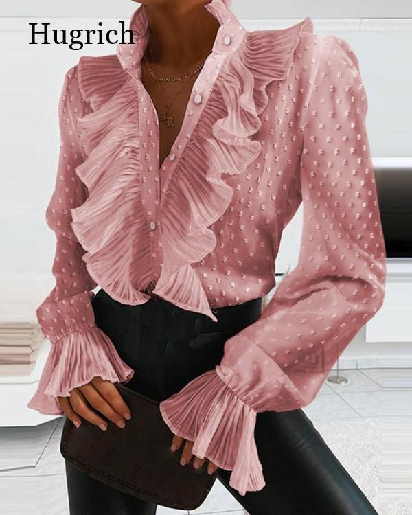 

Women' Blouses & Shirts Elegant Women Blouse Demin Office Ladies Tops 2022 Casual Long Sleeve Lapel Neck Party Plus Size Women'tunic, Blue
