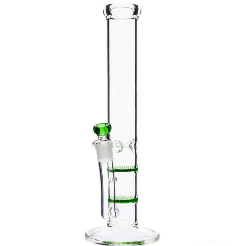 

Hookahs 12"Glass Bong "Delicious Delilah" Innovative Design Double Honeycomb Percolator Ice-catcher Water Pipe with 18mm bowl
