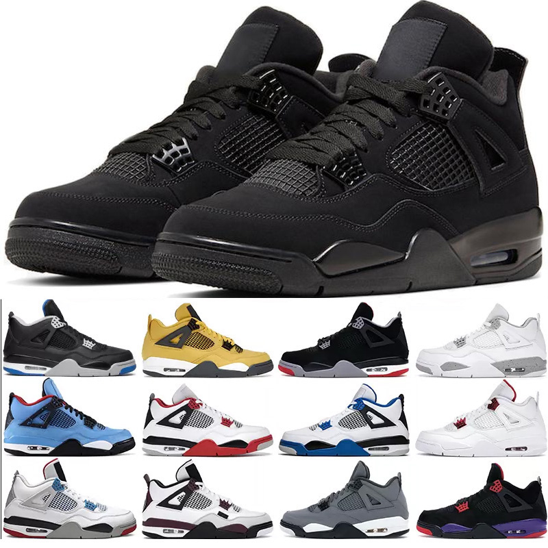 

Basketball shoes 4s Men Women Universal white red green Black Cat Thunder Lightning University Blue White Oreo Bred Pure Money Mens Trainers Sports 36-47, #17 orange metallic 36-47