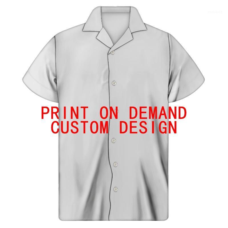 

Men's Casual Shirts Customized Images/Logo/Name Men Short Sleeve Cuban Guayabera Clothes Male Top Plus Size Print On Demand Drop, Custom f16