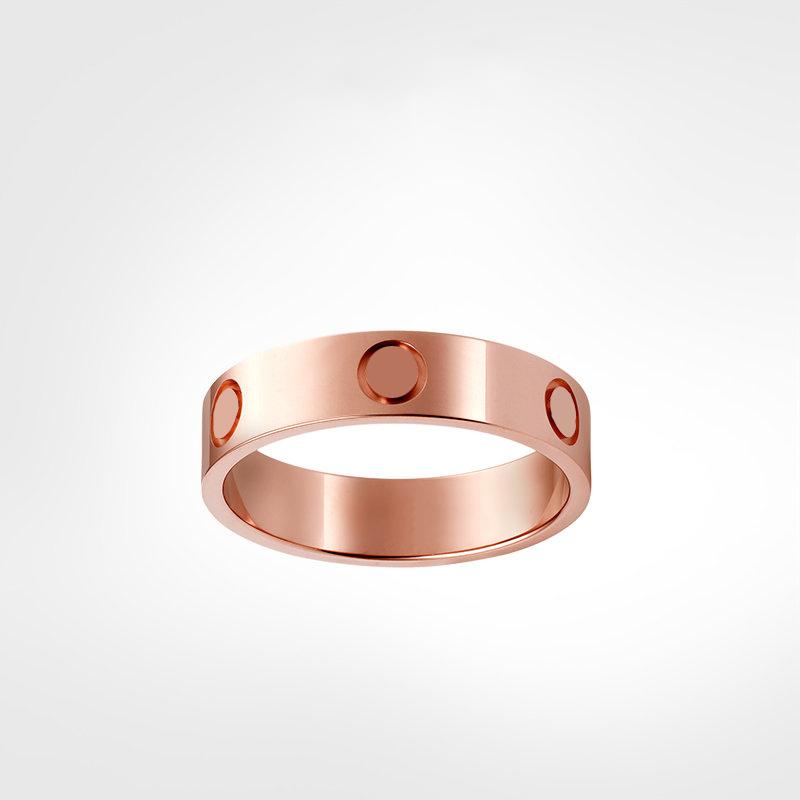 4mm 5mm 6mm titanium steel silver love ring for woman mens womens rose gold jewelry for lovers couple Band Rings gift size 5-11 no box