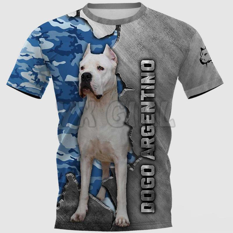 

Men's T-Shirts Summer Dogo Argentino 3D All Over Printed T Shirts Funny Dog Tee Tops UnisexMen's, Style-2