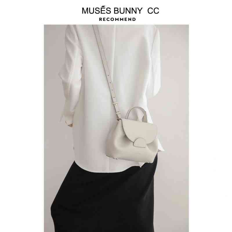 

Polene French Niche Brand Light Luxury Highgrade Feeling 100 Hand Carry Messenger Bag Leather Women039s, Elephant grey litchi pattern