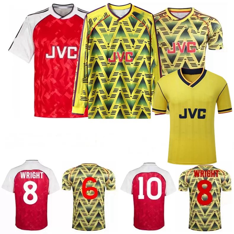 

1983 86 87 88 89 90 1991 92 93 Retro classic soccer jersey ARSen ANELKA Bergkamp ROCASTLE Campbell Merson Smith Wright Adams Dixon Kevin Alan football shirt, 86/88 away