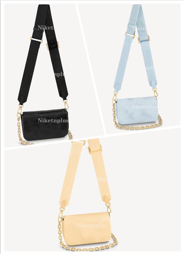 

M81400 Bubblegram Wallet on Strap Bag evening clutch bag Soft Leather Womens classic Monograms Embroidered Pattern Magnetic Flap Shoulder Bag Purse, #1