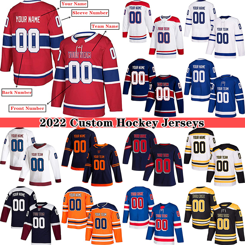 

Custom Ice Hockey Jersey for Men Youth S-4XL Authentic Embroidered Name & Numbers - Design Your Own hockey jerseys, Wine red