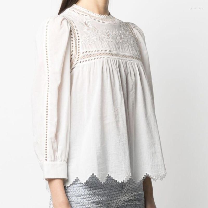 

Women' Blouses & Shirts Women' Shirt Lace Hollow Out 2022 Spring Summer Long Sleeve Ladies BlouseWomen' Chee22