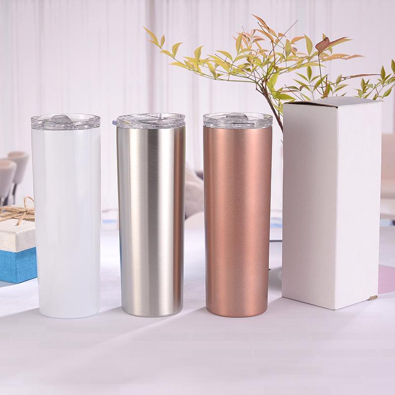 

20 oz Stainless Steel Tumblers Double Wall Insulated Water Bottles Sublimation Mugs Cups with Lid Plastic Straws sxmy9, 1 tumbler+1 straw+ 1 lid