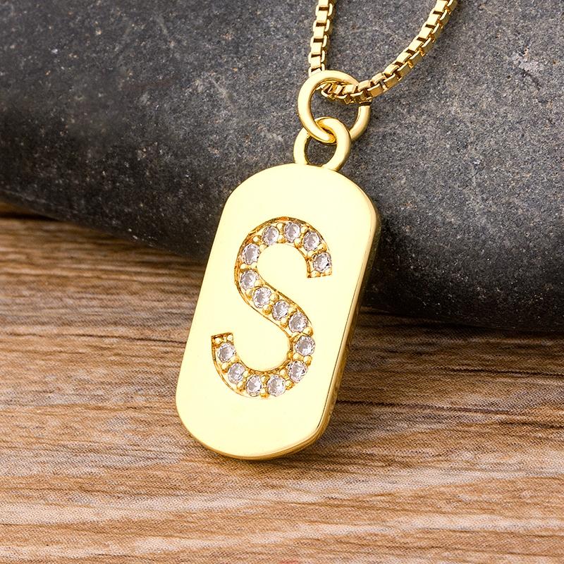 

Chains High Quality 26 PCS/Lot Capital Letter Pendant For Women Boho Jewelry Copper Zircon Alphabet Initial Necklace Party GiftChains Chains