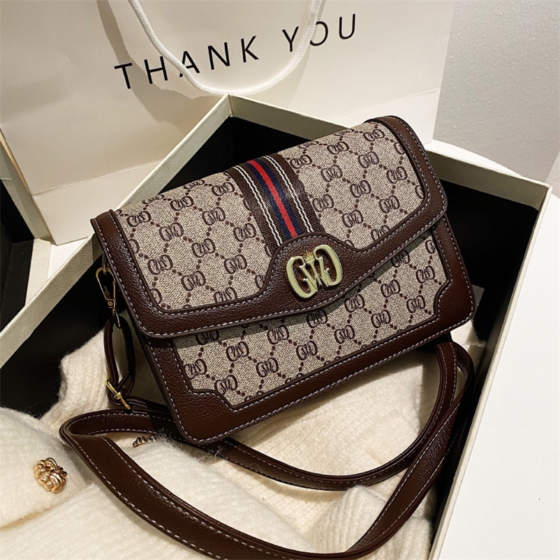 

Bag women 2022 new printed wide shoulder belt messenger bag versatile temperament women's One Shoulder Messenger Bag, Khaki