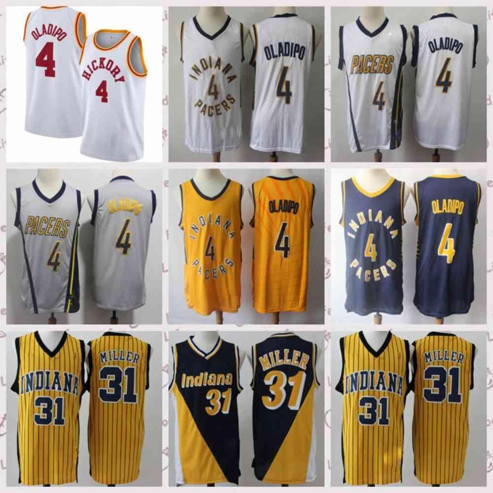 

2021 low-priced Men Retro Basketball Jersey Reggie 31 Miller Victor 4 Oladipo Vintage Breathable Shorts Size S-2XL Blue white blac''nba''