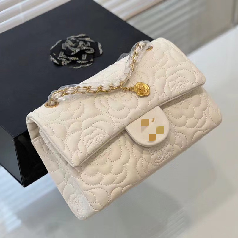 2022 5A Leather dames New Camellia broderie CF Designer Luxury Bauve Messenger Sac de mode décontracté haut de gamme Ins All-Match