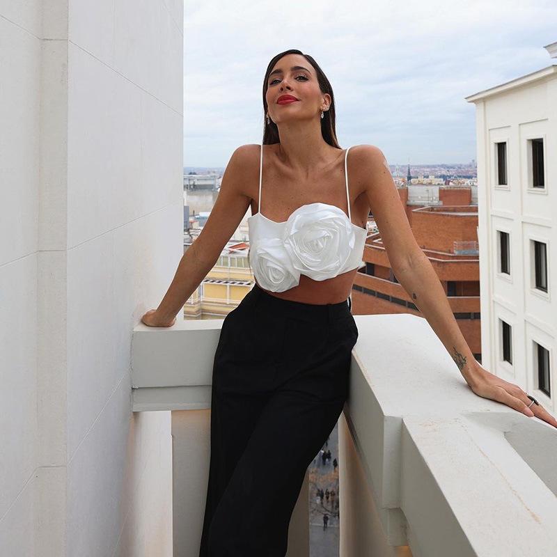 

Women' Tanks & Camis Fashion Summer Sleeveless Vests Womens Clothing Y2k Blouse Top Halter White Cute Crop Spaghetti Strap Unique Tank 2022