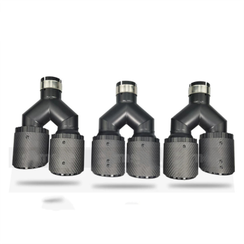 

Genuine 1pair new Y-type modification suitable for Volkswagen Golf carbon fiber tail throat bullet all matte black