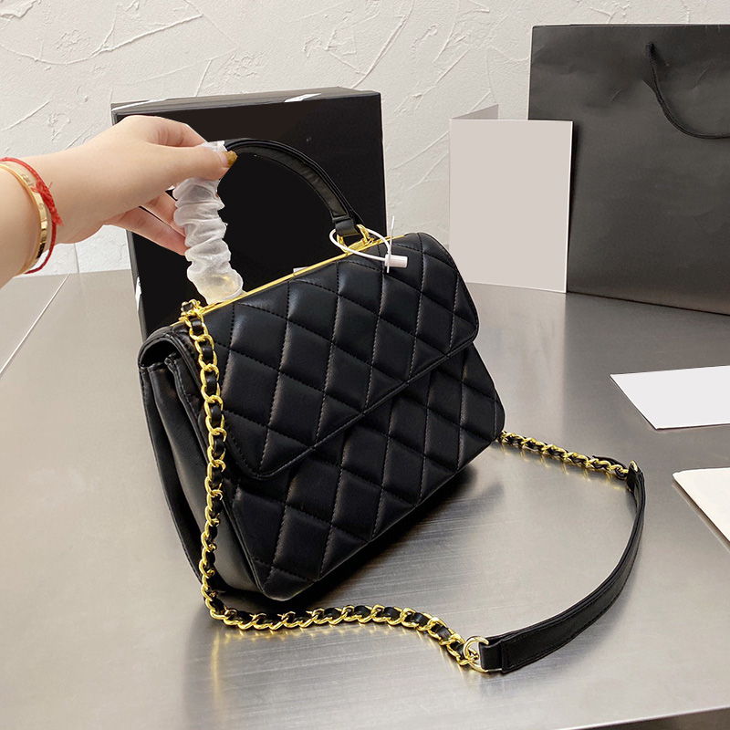 

22P Calfskin Leather Trendy Bags Top Handle Totes Quilted Matelasse Chain Cross Body Shoulder Classic Flap Large Capacity Famous Designer Luxury Handbags 25x17CM, Box