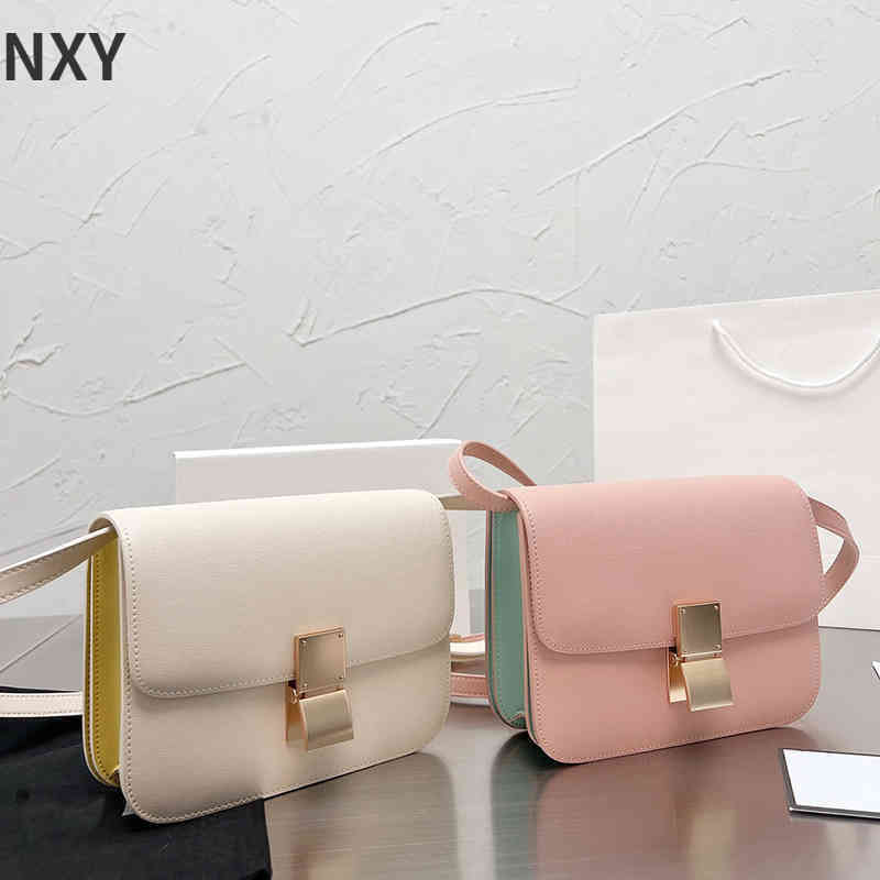 

Evening Bag Creative Women's Shoulder Tofu Bag Rose Gold Designer Premium Oblique Women Purse 220414, Ivory