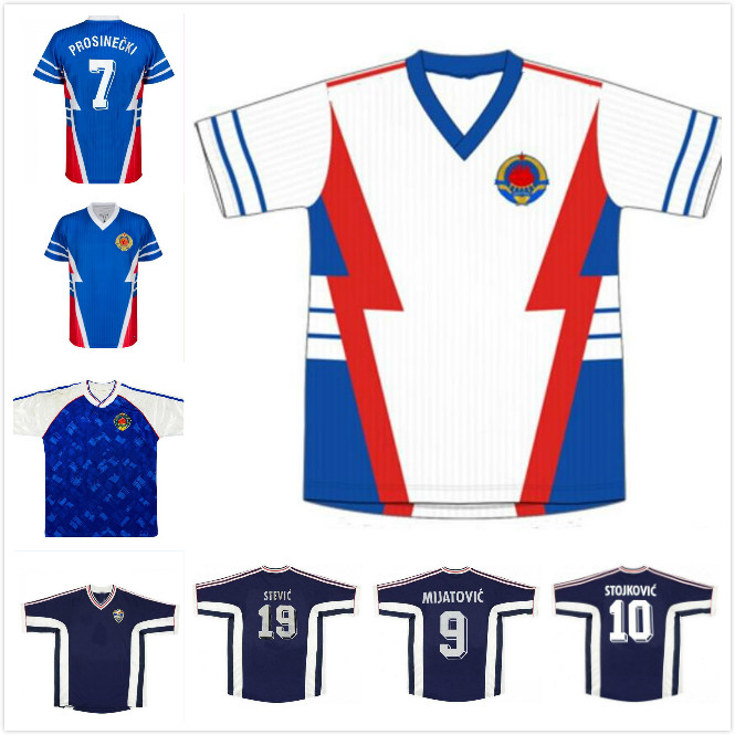 

1990 1991 1998 Yugoslavia retro soccer jersey 98 00 Mijatovic Mihajlovic Stankovic Jugovic Stojkovic SAVICEVIC vintage classic football shirt