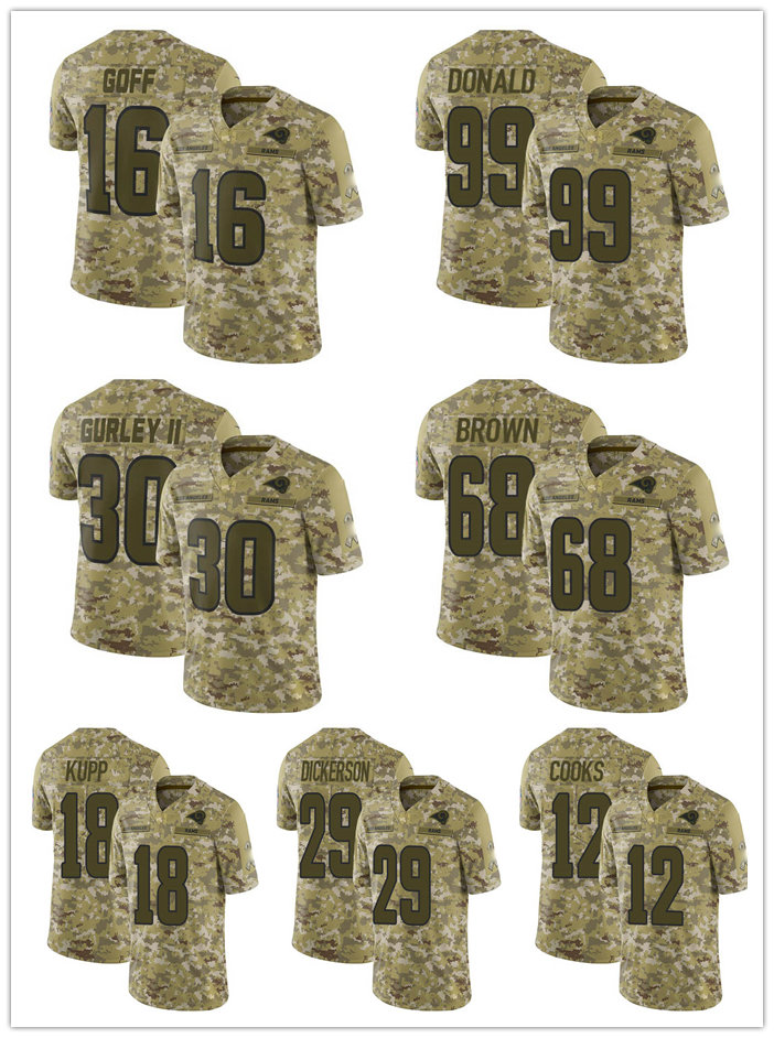 

Jersey Los Angeles''Rams''MEN WOMEN YOUTH Cooper Kupp Matthew Stafford Aaron Donald Limited Home Football Camo 2018 Salute to Service