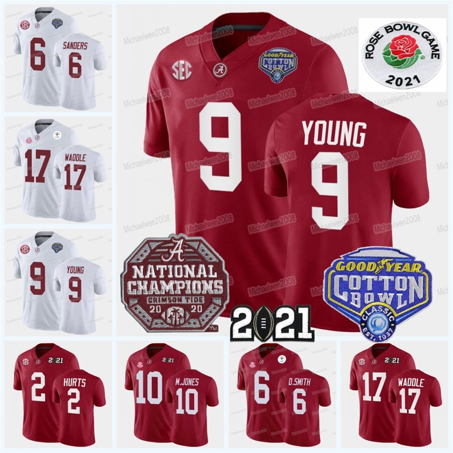 

MitNess 2021 Cotton Bowl Alabama Crimson Tide Football Jersey 9 Bryce Young 31 Will Anderson Jr John Metchie III Jerry Jeudy Najee Harris Jaylen, 2021 patch