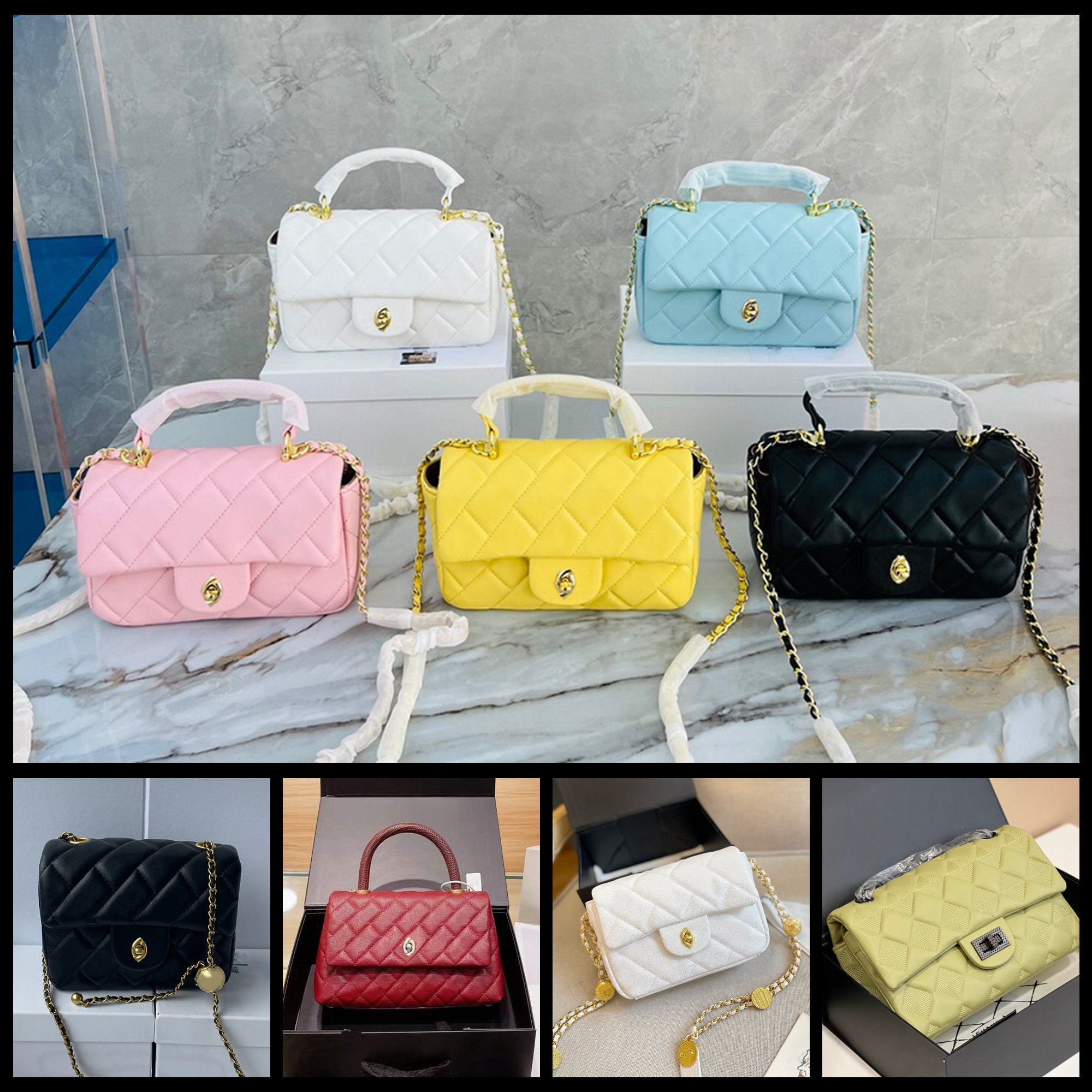 

5A Designer Bag Luxury Purse Paris Brand Shoulder Bags Leather Handbag Woman Crossbody Messager Cosmetic Purses Wallet by shoebrand CH 12, #30 box