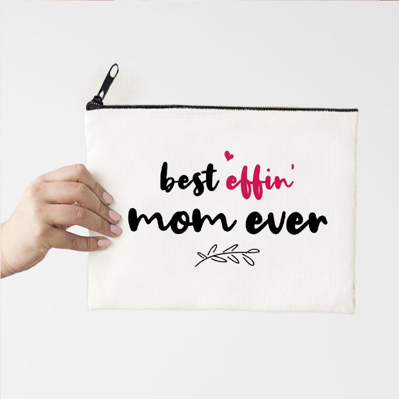 

Cosmetic Bags & Cases Personalized Pouch Mom Ever Makeup Canvas Storage Bag Fashion Auntie Proposal Gift Day Of MotherCosmetic, Wa398-r3