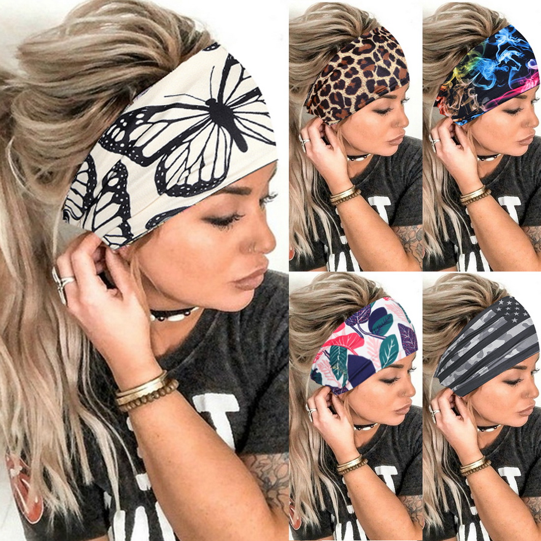 

Yoga Hair Bands Women Headpiece Headwear Bandage High Quality Wide Elastic Headwrap, Customize