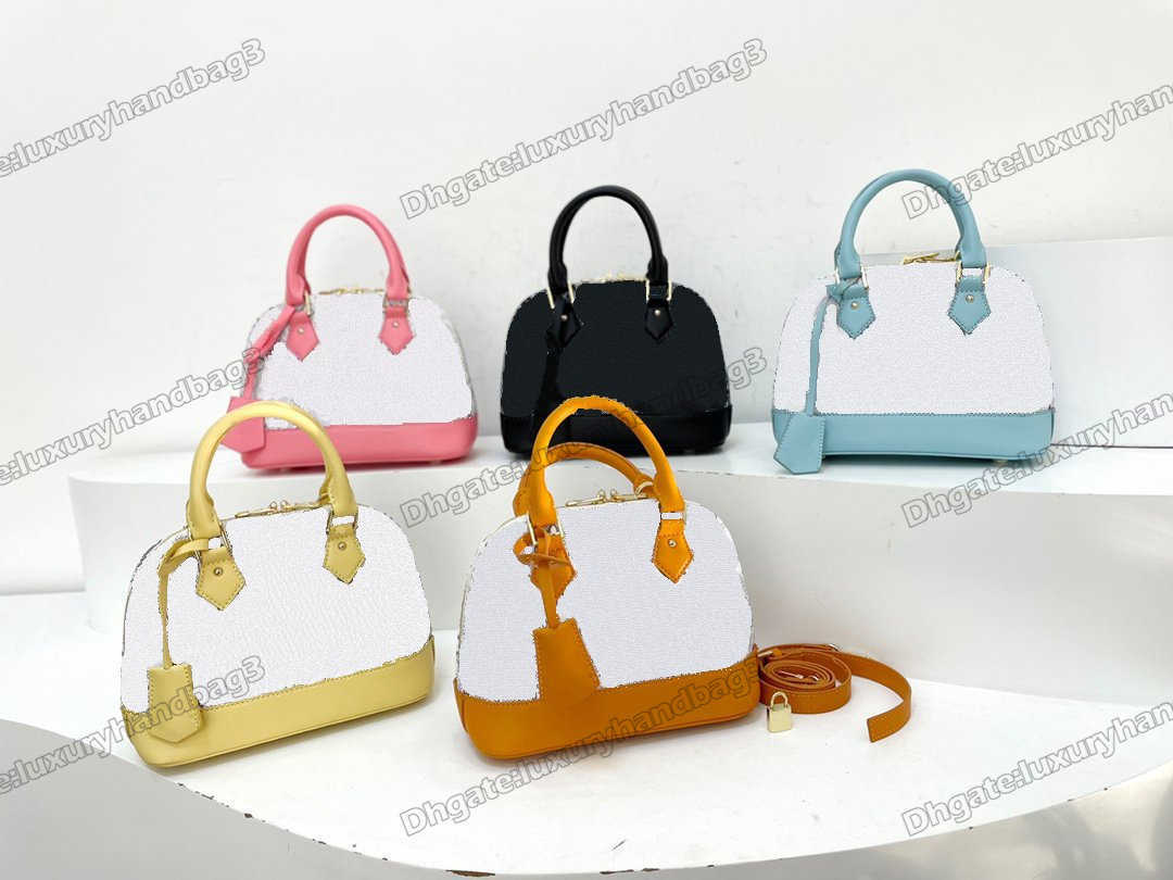 

Alma BB Shell Bag 1854 Yellow Pink Blue Jacquard Textile Monograms Flowers designer Bags Crossbody Vintage Stylishly Compact Key