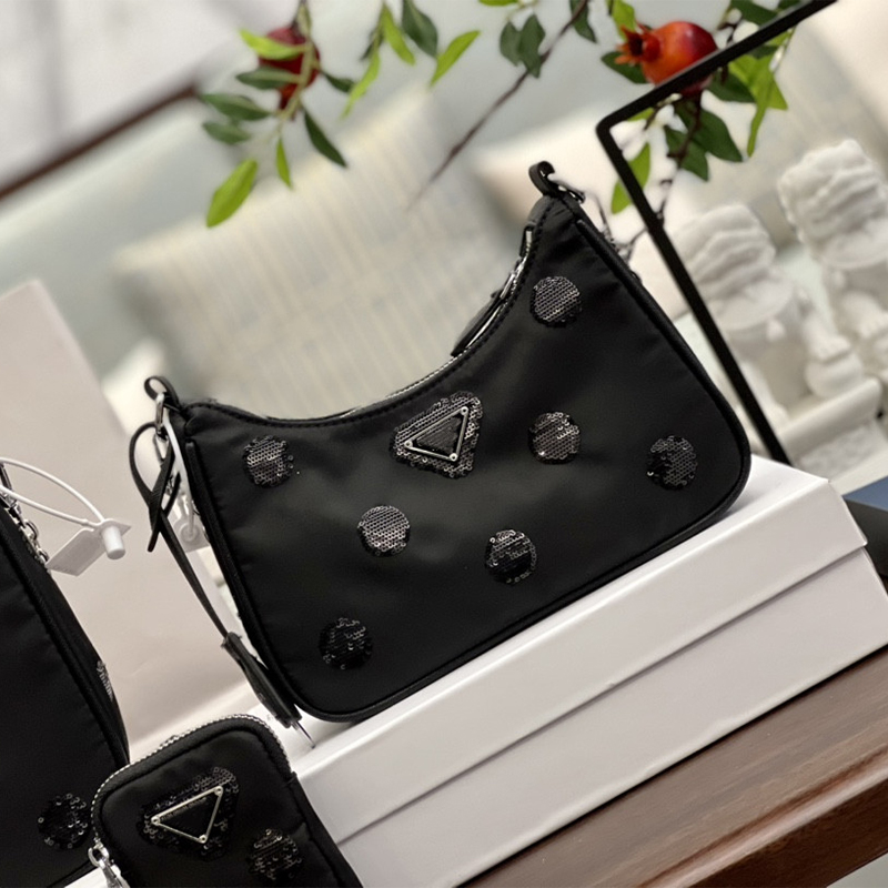 

2021 Fashion Nylon Ladies Luxury Designer Bags 3 in 1 Handbag Classic Hobo Shoulder Bag Messenger Crossbody Bags Luxurious Hot Totes Wallets backpak Coin Purse, Black small