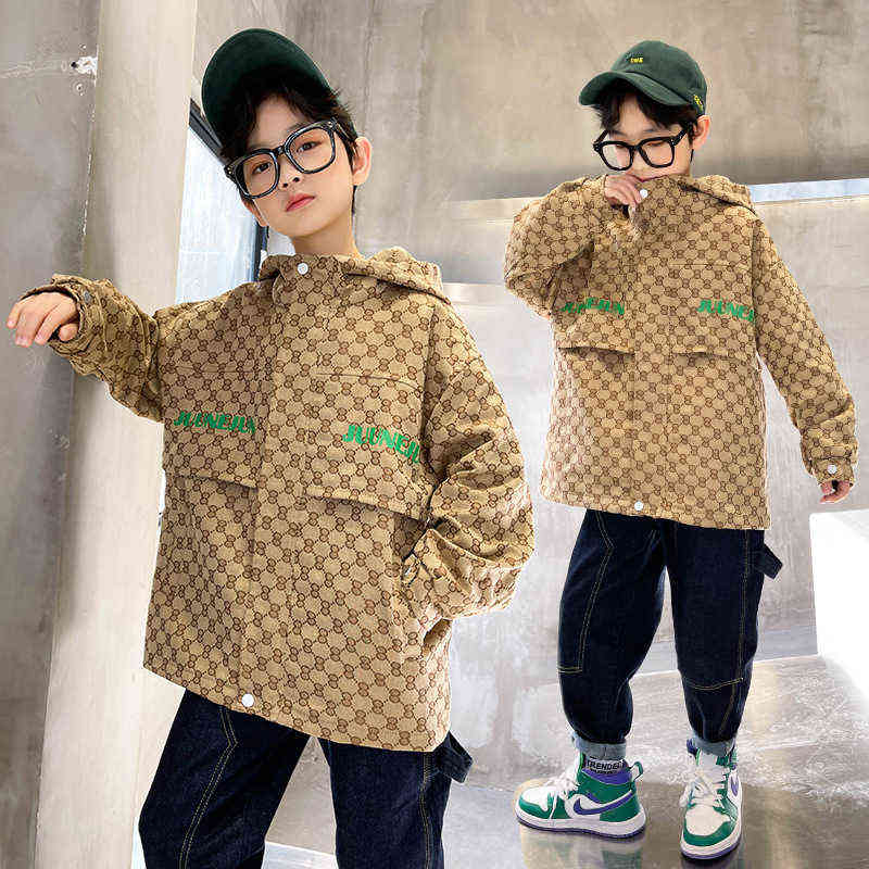 

Children's clothes boys' coat children's 2022 spring and autumn new middle and large children's Jacquard windbreaker boys' spring top trend, Picture color