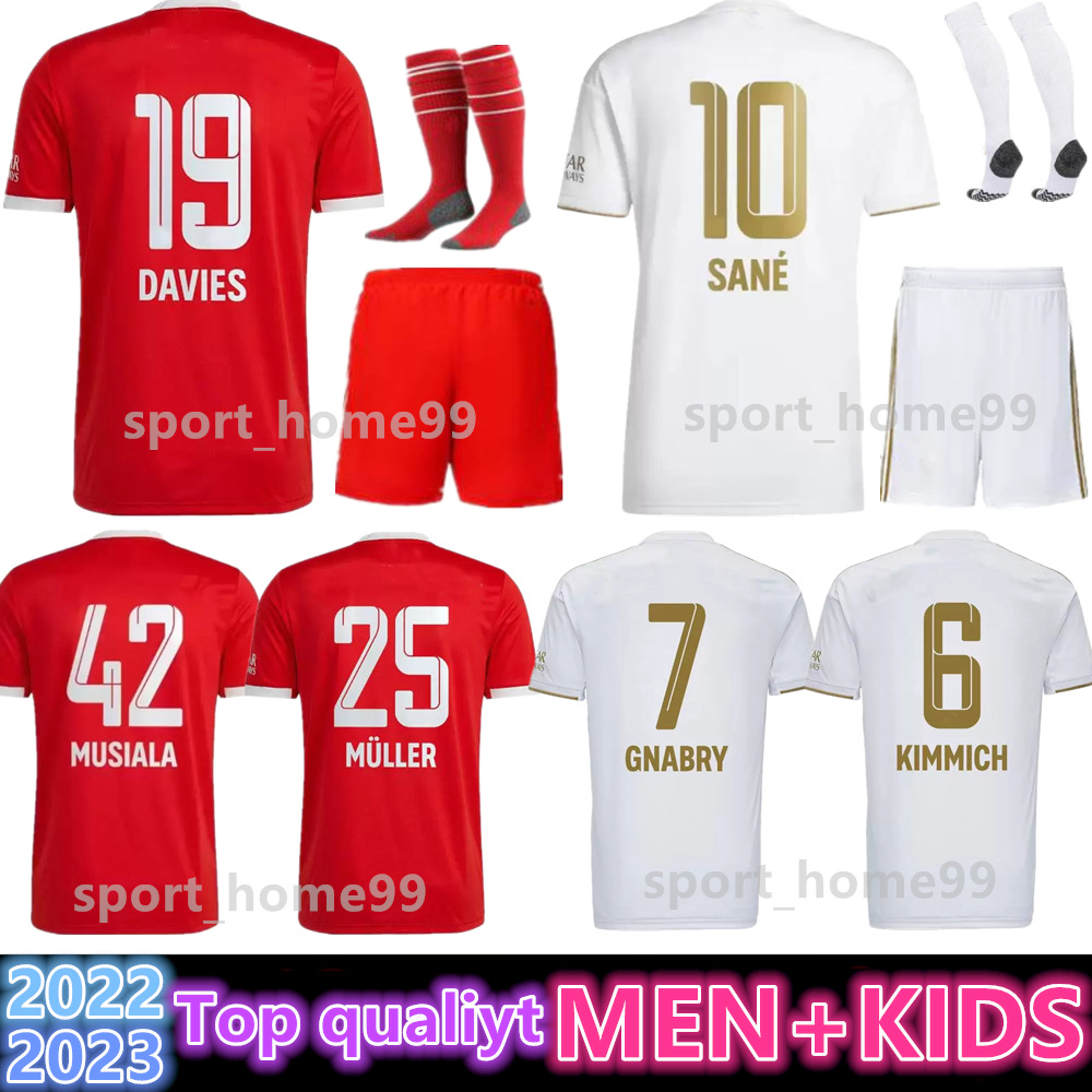 

New 2022 2023 LEWANDOWSKI Soccer Jersey MULLER SANE MANE GORETZKA COMAN DAVIES KIMMICH GRAVENBERCH BAYERN MUNICH Home Away Football Shirt adult Men Kids kit uniform, 22/23 adult-away-patch