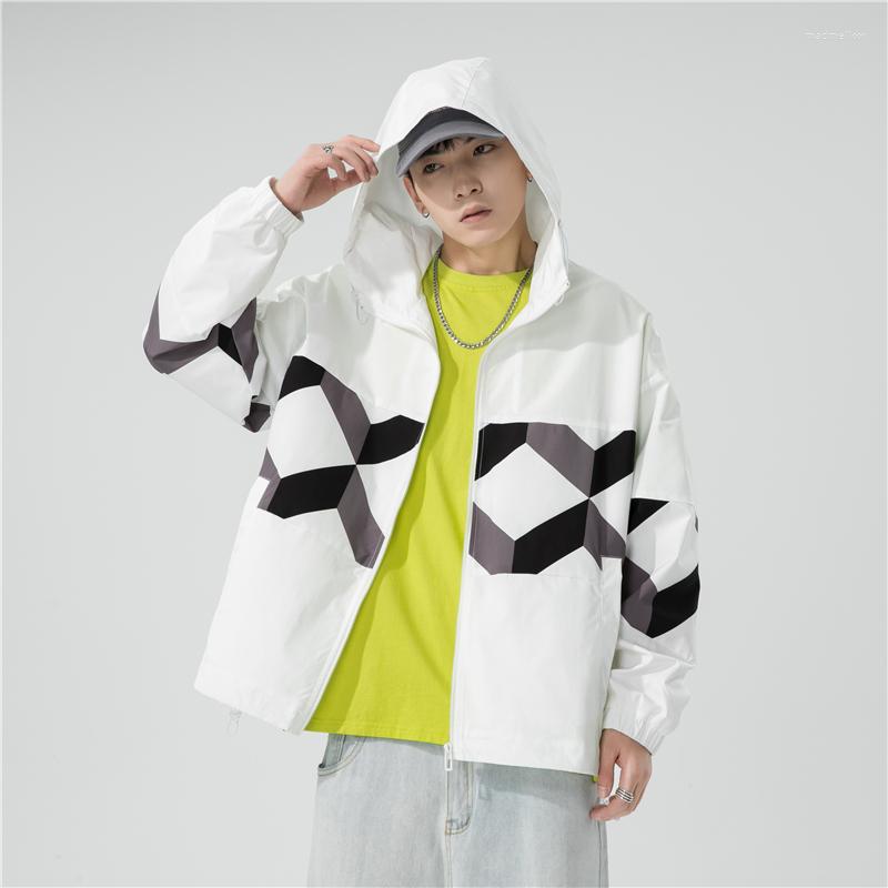 

Men's Jackets Men And Women Hooded Coats Spring Autumn Loose Lovers Outdoor Sports Windbreaker JacketsMen's, Black